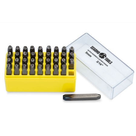 36 Piece 5MM 3/16 Inch (Letters: A-Z) (Numbers: 0-8) Professional Letter & Number Punch Stamp Set